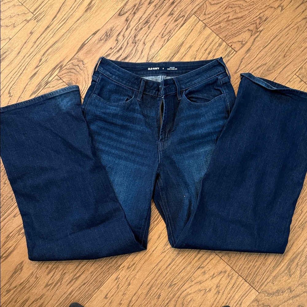 Old Navy High-Rise Wide Leg Jeans in Deep Blue